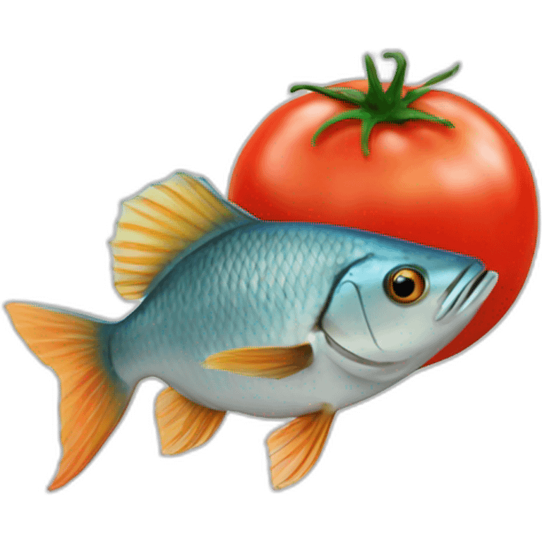 a fish with a tomato emoji