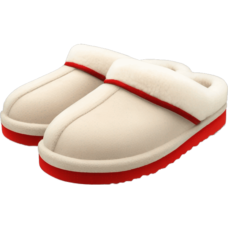 UGG Platform Slippers with red trim emoji