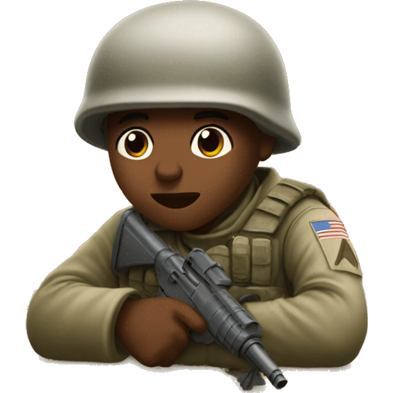 soldier taking cover emoji