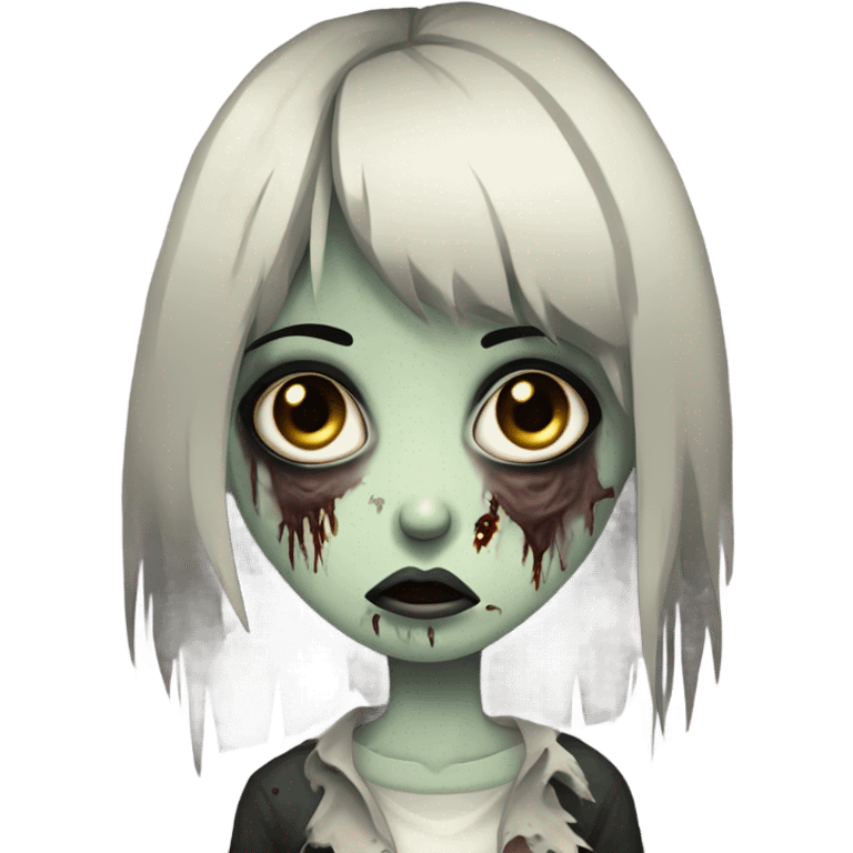 zombie girl with bangs black hair emoji