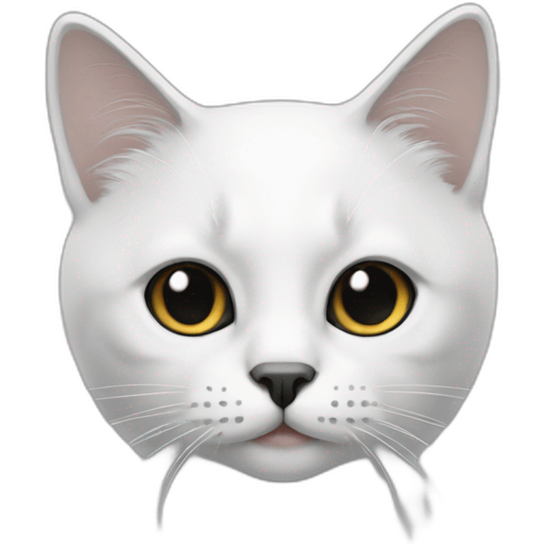 Cat White with black L on face emoji