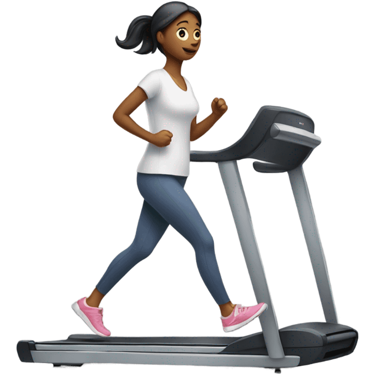 Lady walking on a treadmill  emoji