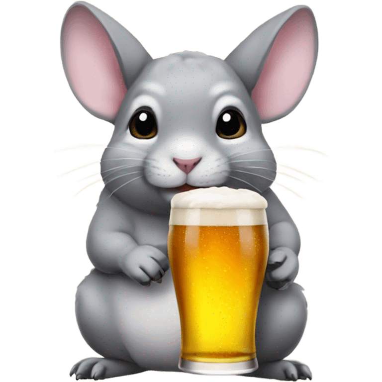 Chinchilla with beer emoji