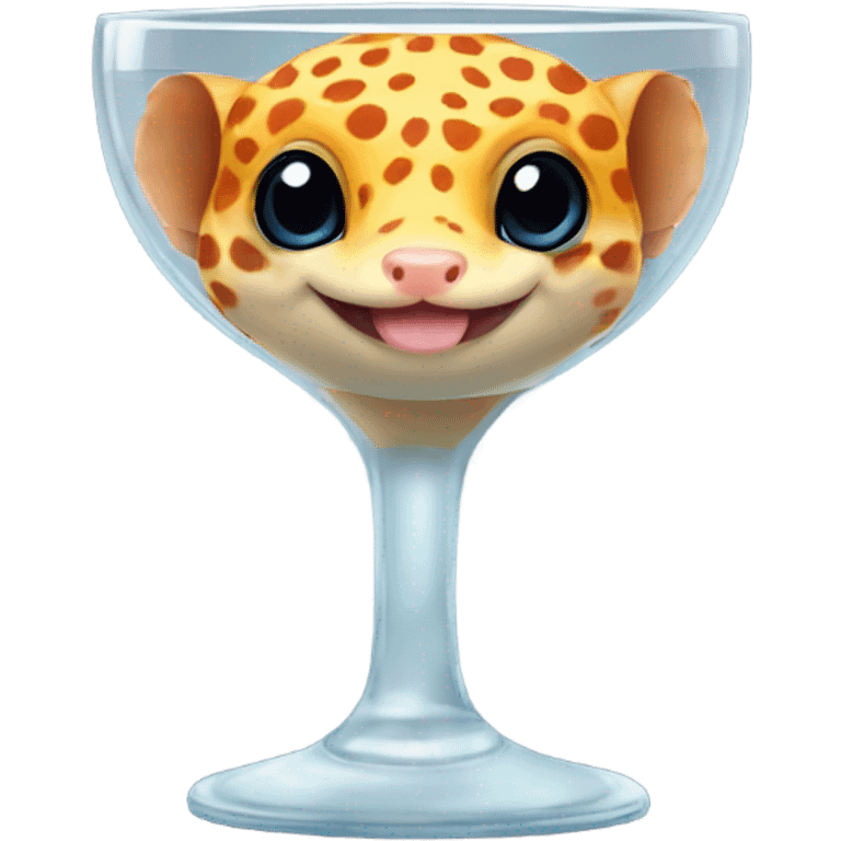 orange leopard gecko in a glass cup emoji