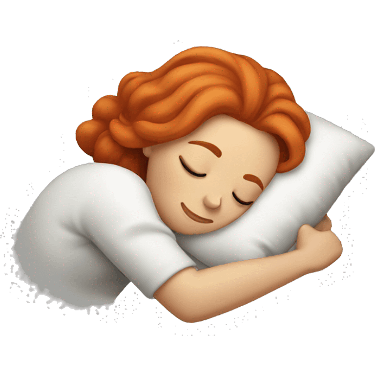 Red haired woman sleeping emoji