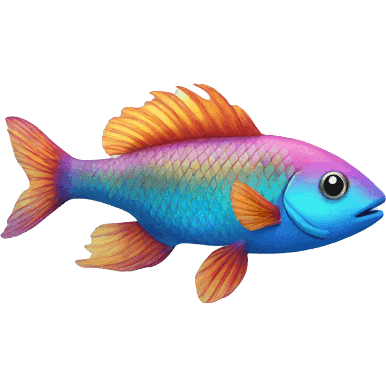 Colorful fish swimming in a clear blue sea  emoji