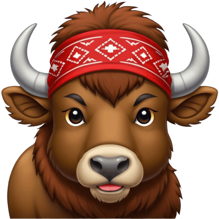 a buffalo wearing a red bandada around its neck with the word BRBOTAR emoji