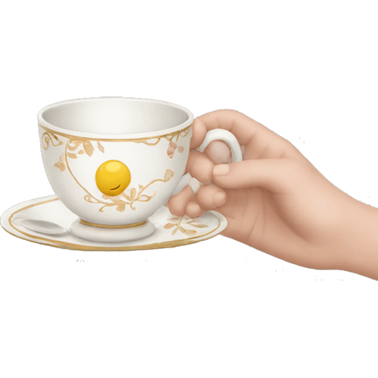 hand holding teacup by handle emoji