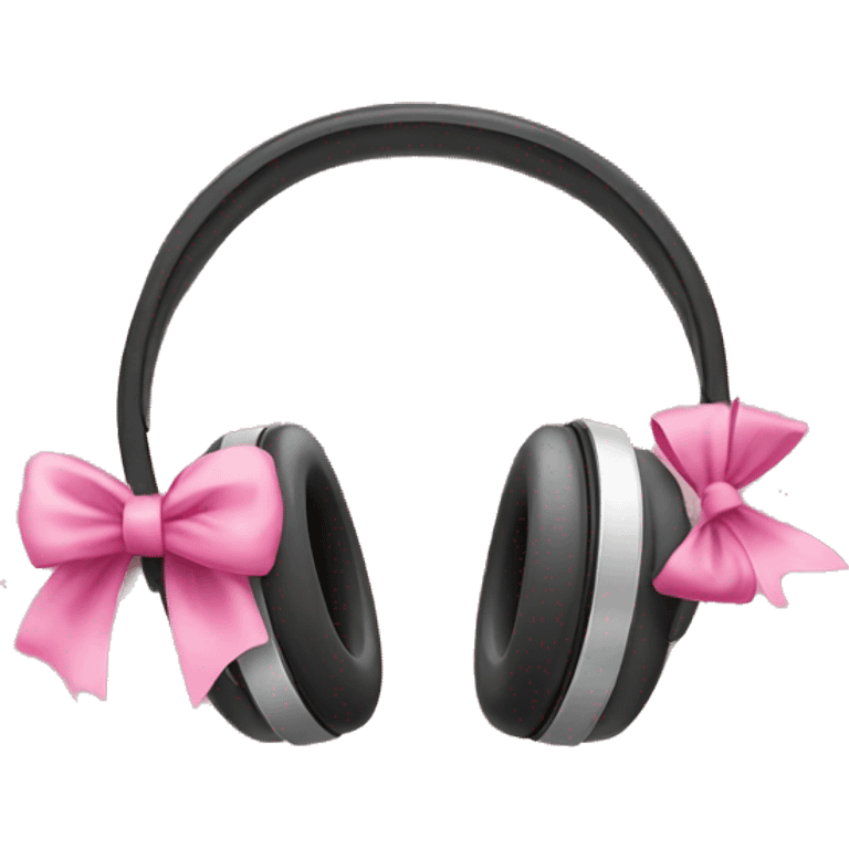 Headphones with pink bow emoji