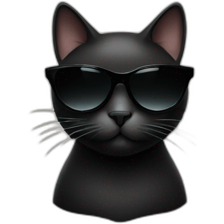 black cat elegant and with sunglasses emoji