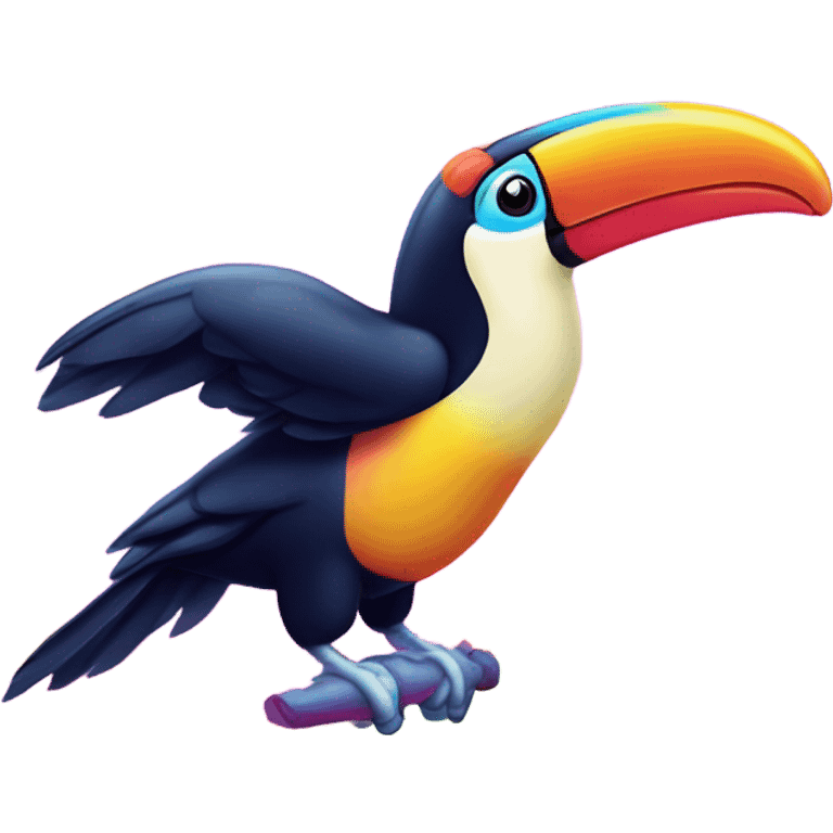 Lisa Frank rainbow toucan  emoji