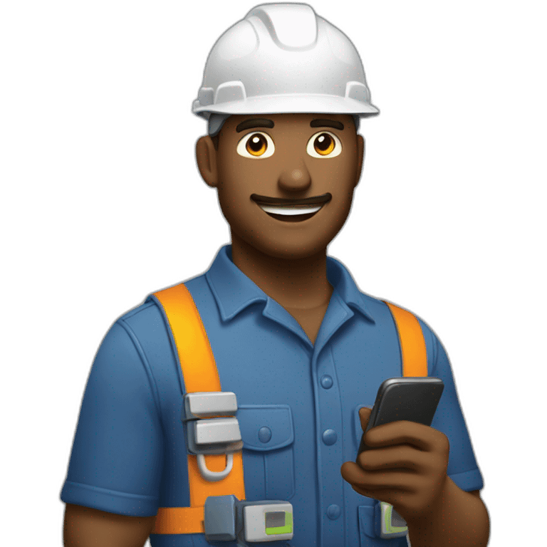 electrician with phone emoji