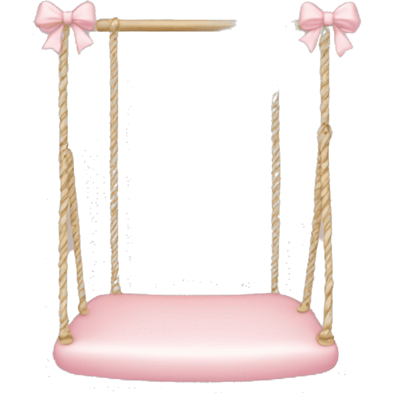 Generate an emoji of a delicate swing adorned with bows and pastel tones. emoji