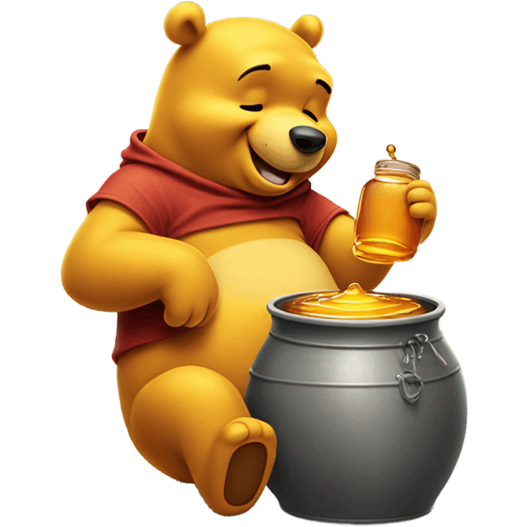 Pooh eating honey emoji