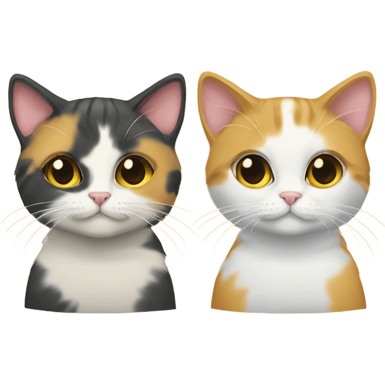 Cat calico and yellow emoji