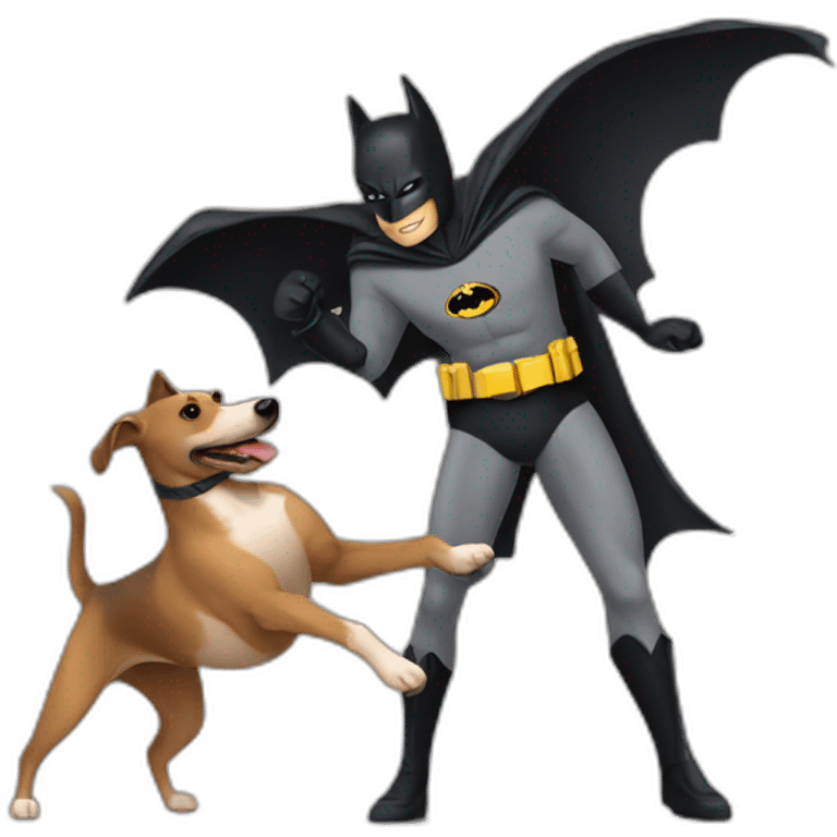 Batman playing with greyhound emoji