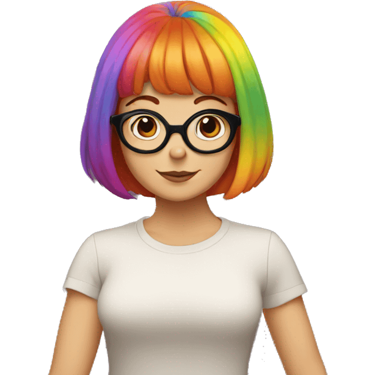 Velma Dinkley with rainbow hair emoji