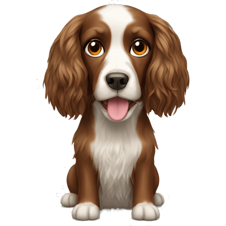 Spaniel with lots of hair on head emoji