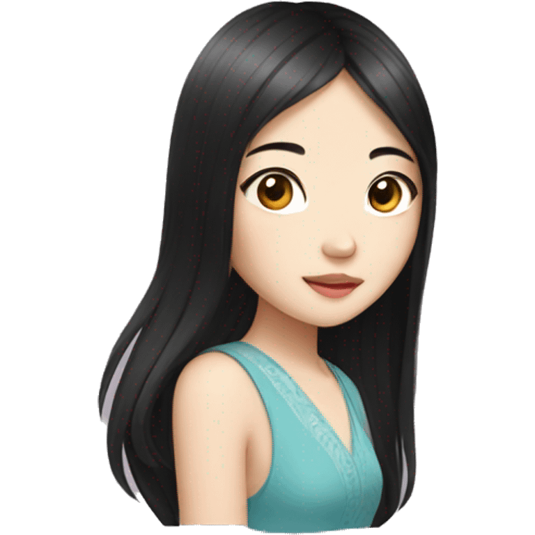 young china women with long black hair emoji