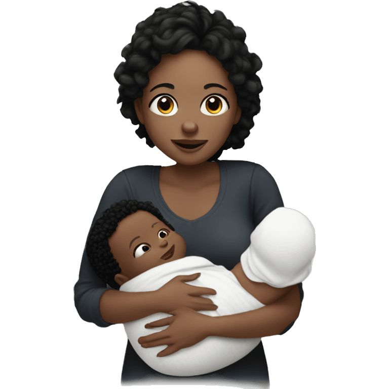 White mom holding baby boy with white skin and black hair and white skin newborn boy baby white skin black hair emoji