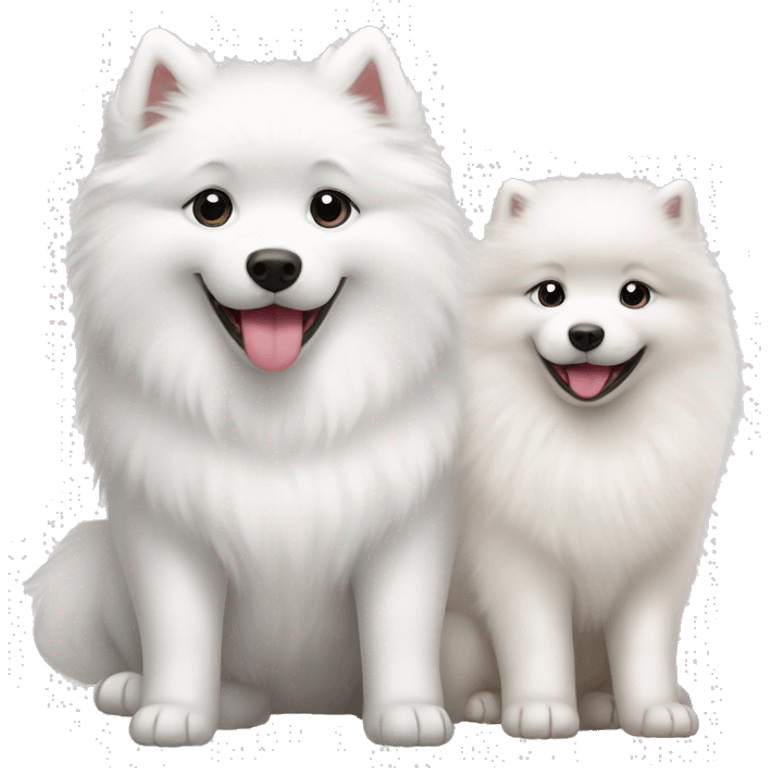 Samoyed and baby gorl emoji