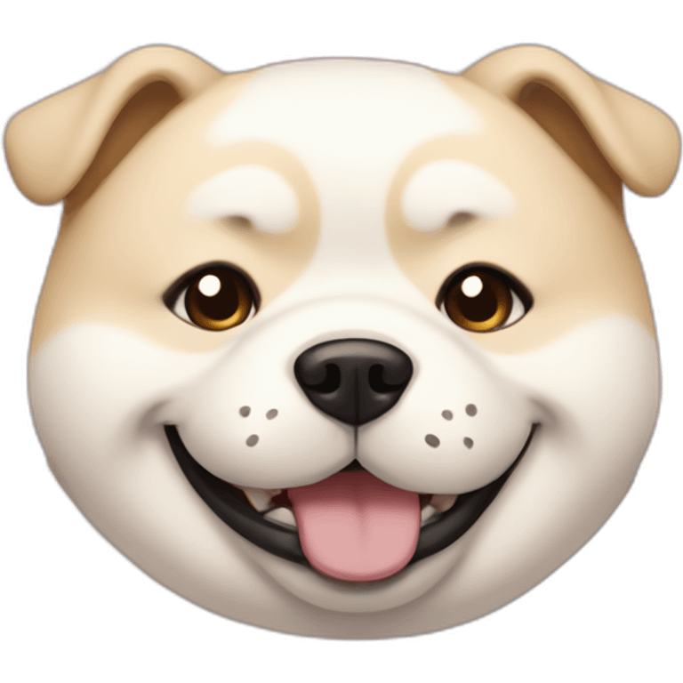 chubby asian doggo say hehe emoji