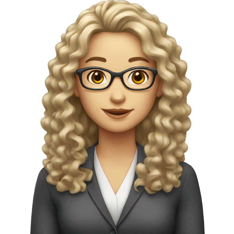 teacher woman, long perm hair emoji