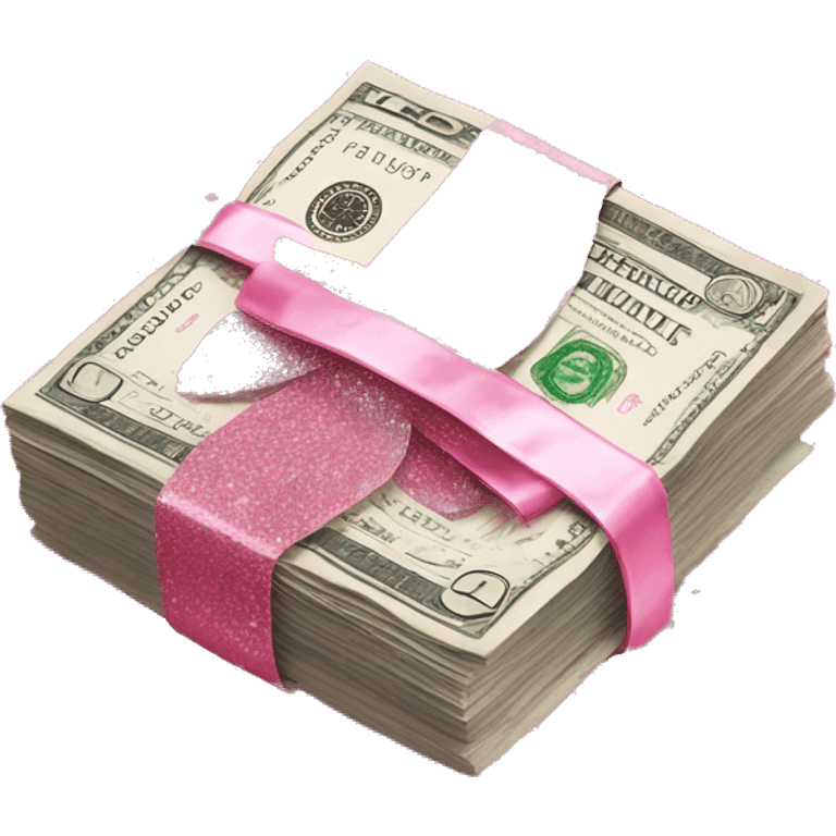 Pink glitter money emoji