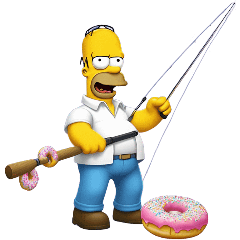 Homer Simpson fishing a donut emoji