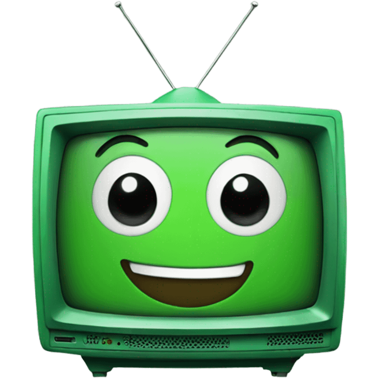 Green tv happy emoji