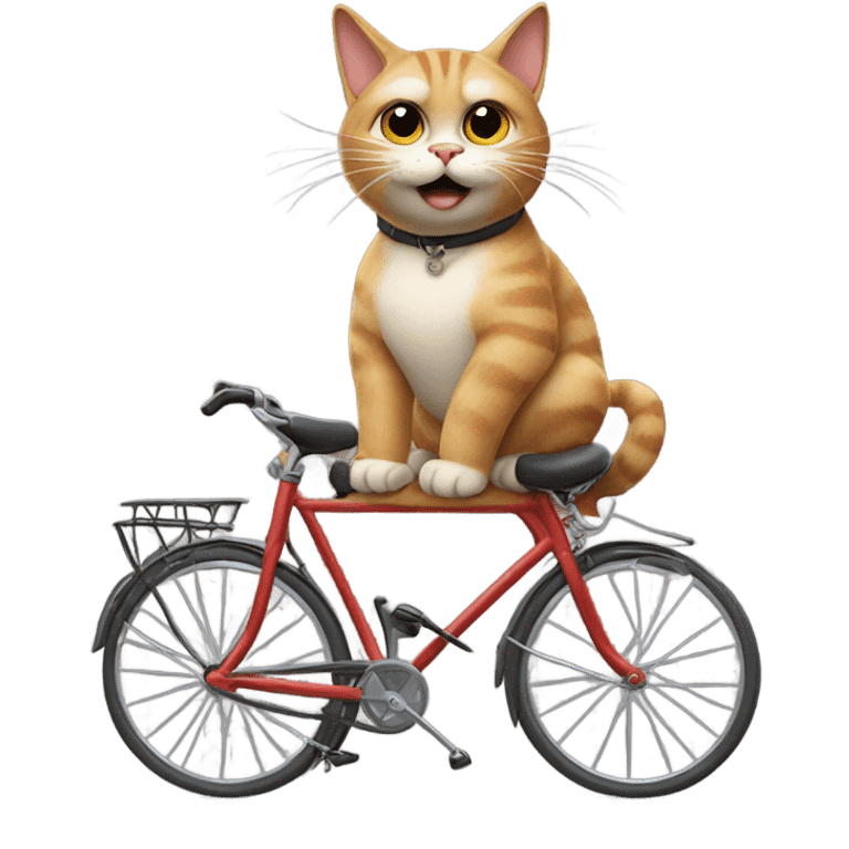 Cat riding a bike emoji