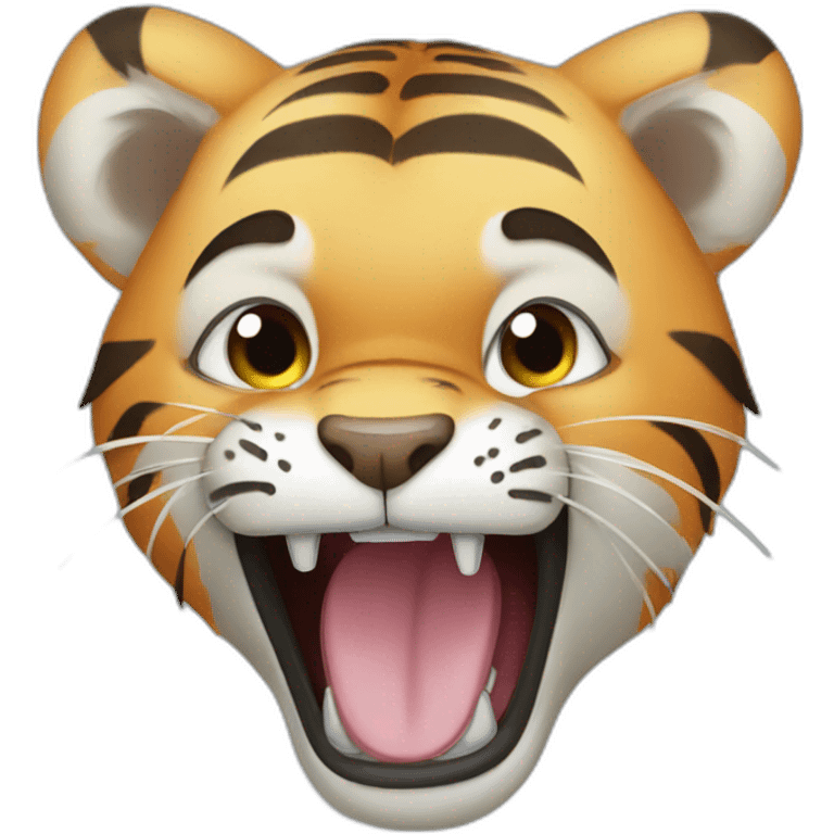 tiger cub yawning emoji