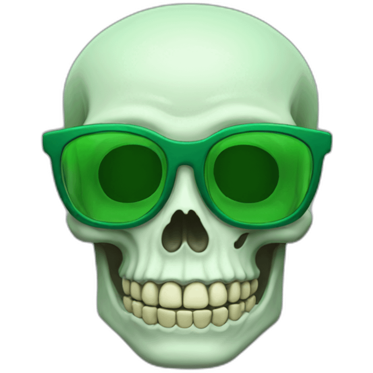 Skeleton green glasses emoji