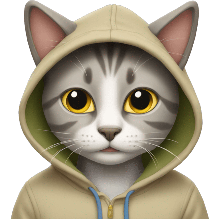 Cat wearing hoodie emoji