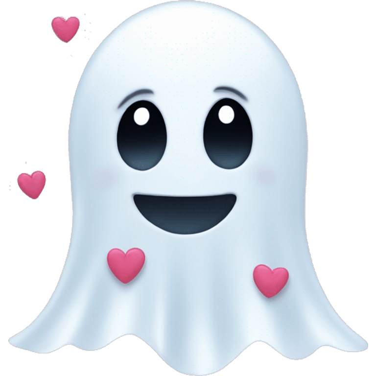 ghost emoji with hearts  emoji