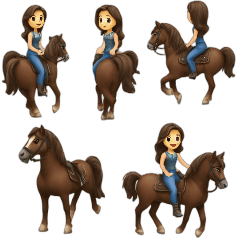 filles brune sur un chevale emoji