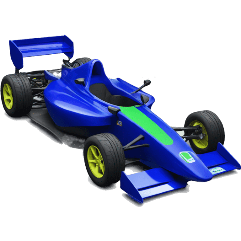 Formula SAE royal blue car wjth water green details emoji