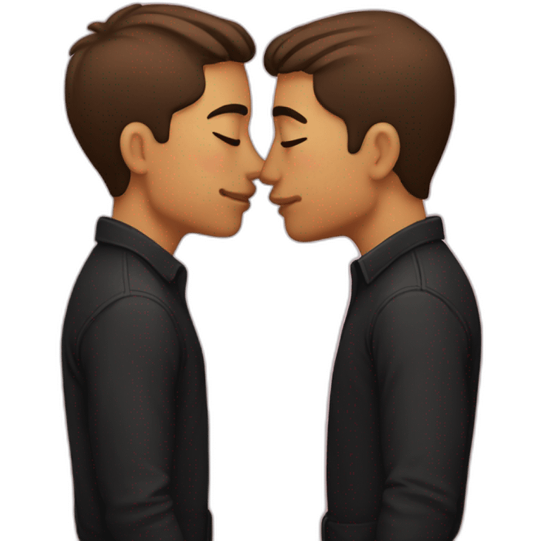 Gay couple kissing mexican emoji