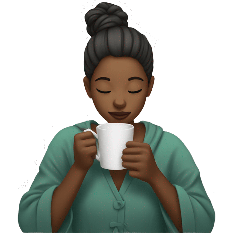 Girl sipping tea emoji