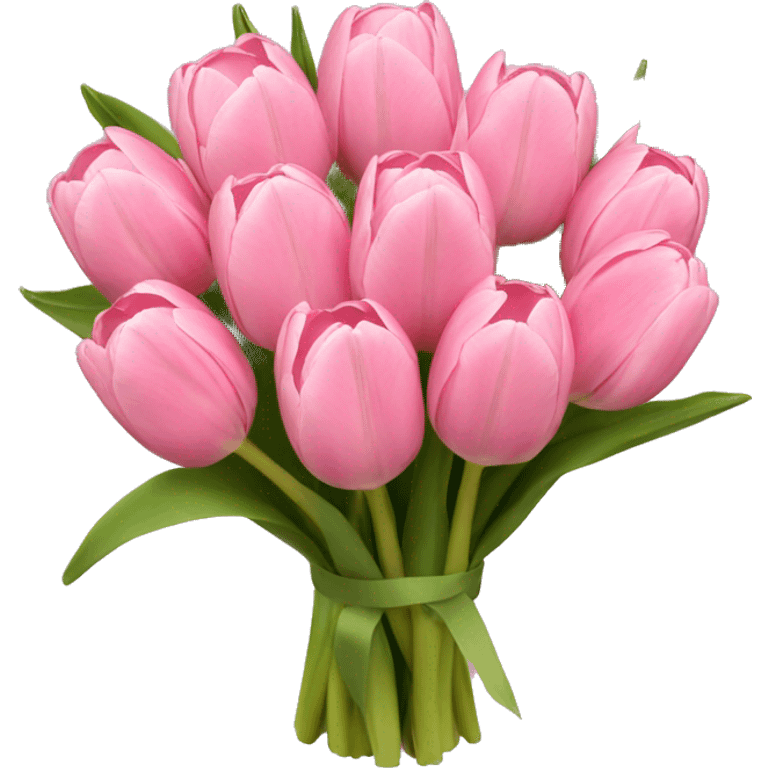 Tulips with light pink in a bouquet emoji