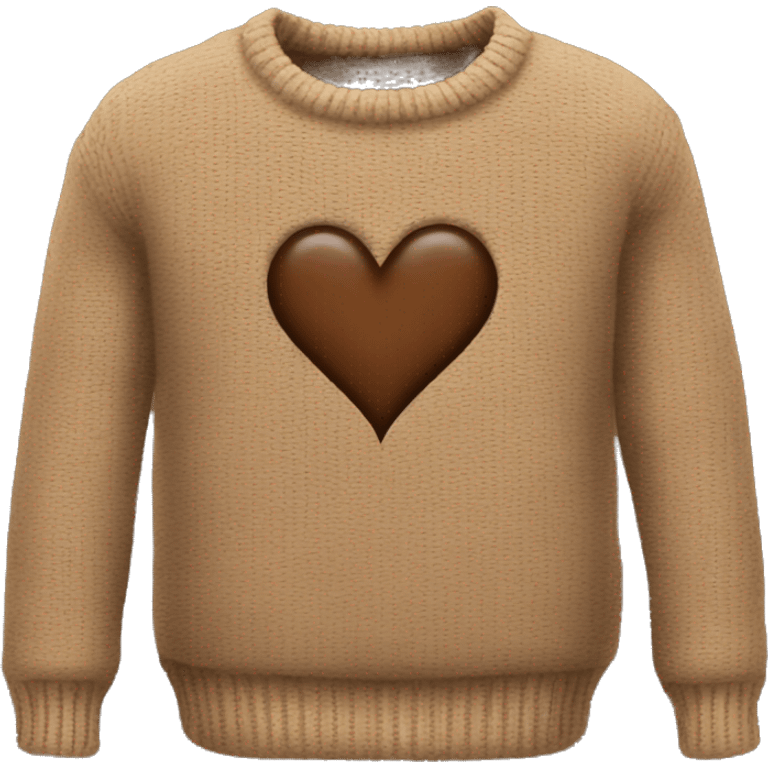 Sweater brown heart emoji