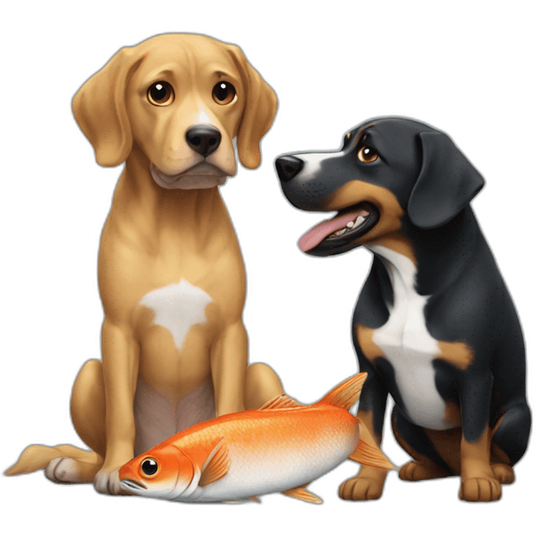 fish eating a dog emoji