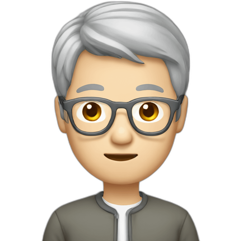 Chinese grey hair wear glasses held Taiwan flagup emoji