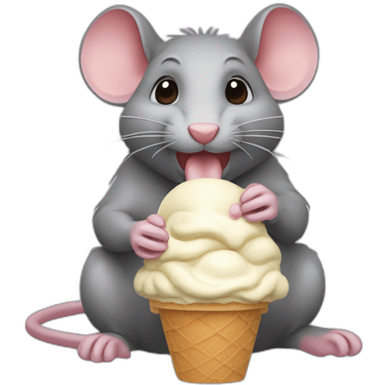 Rat eating ice cream emoji