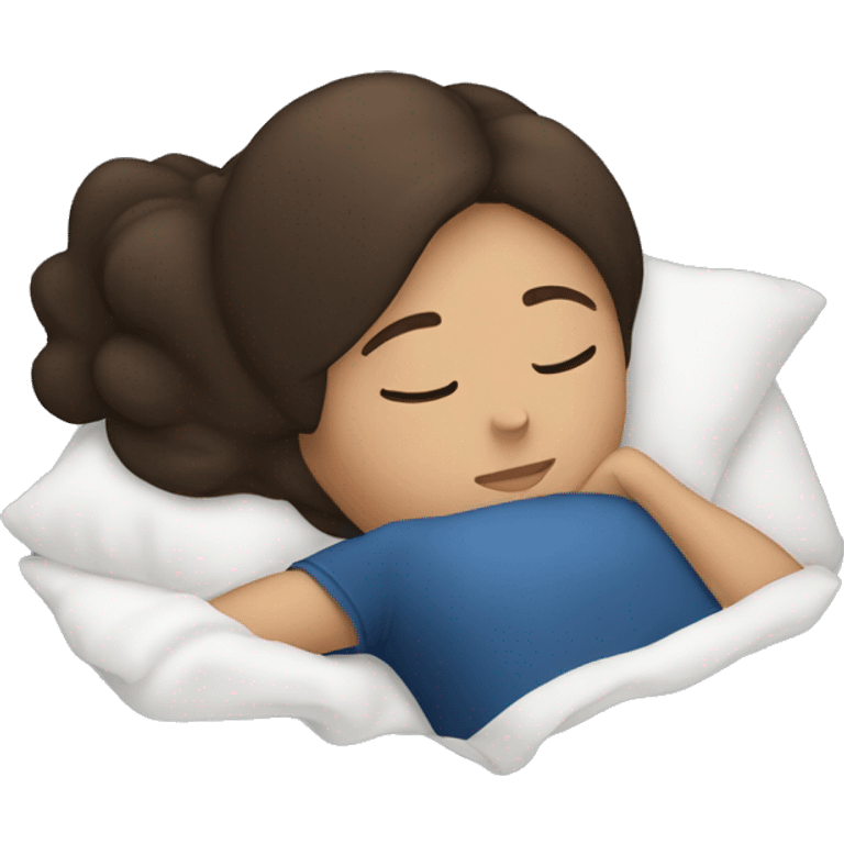 Brunette girl sleeping emoji