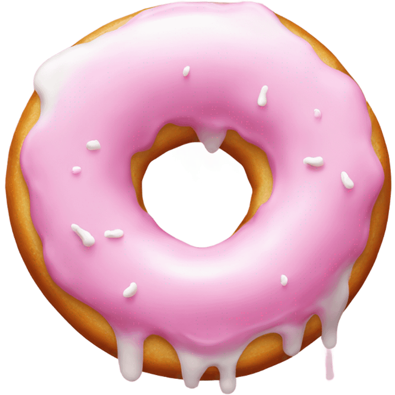 Pink donut with white cream leaking emoji