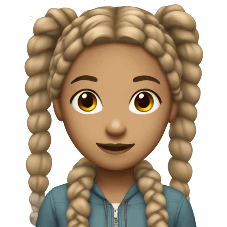 Light skin teenage girl with braids  emoji