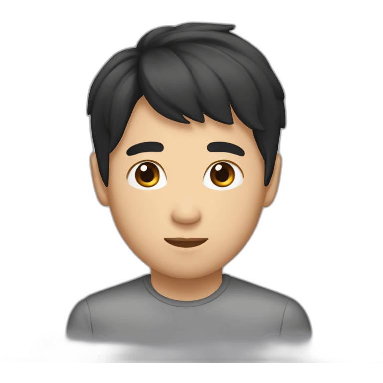 asian male with flow haircut black hair emoji