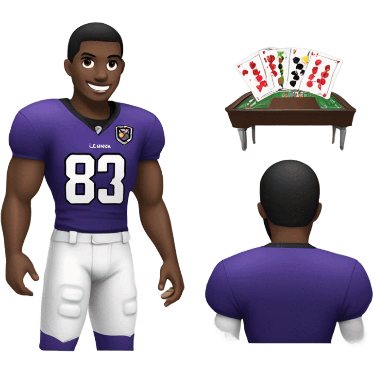 blackjack table with lamar jackson emoji