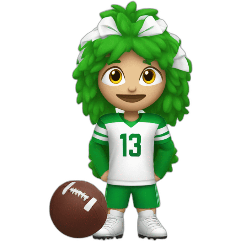 Oie canadienne en tenue de football vert emoji